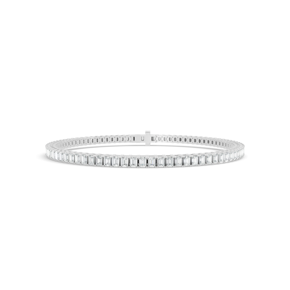 4.23 ctw Diamond Emerald Cut 14K White Gold Tennis Bracelet